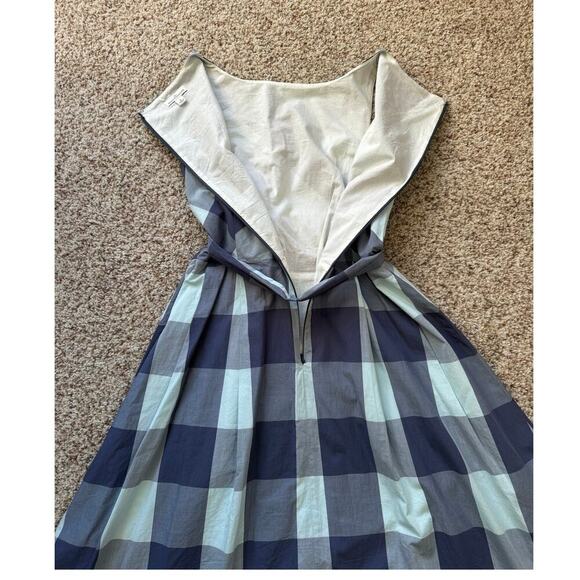 L.L. Bean Signature Dress, size 2, Teal & Blue;  Sleeveless, Fit N Flare - Picture 9 of 10